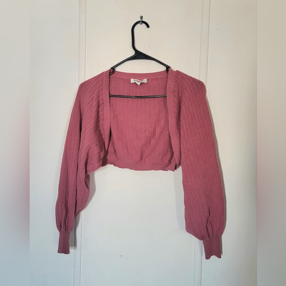 Pink Cotton Crop Sweater